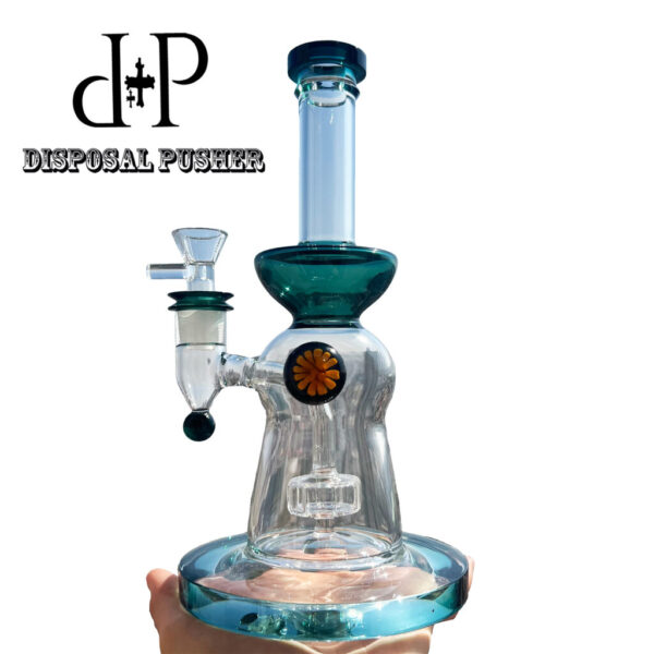 201 Sandblasted Bell Ringer Incycler Teardrop Glass Bong Water Pipe Dab Rig